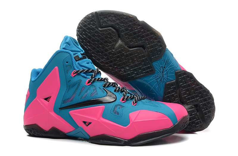 Discount Nike LeBron James 11 Mens DarkCyan/Pink On Sale